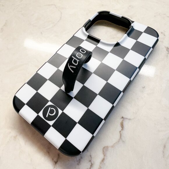 Loopy Case Black and White Checkered Phone Case - Picture 3 of 5